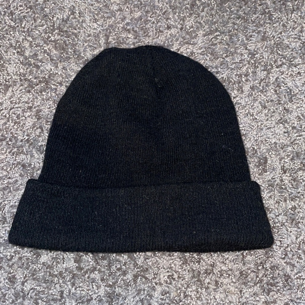 Unisex Black Winter Beanie Hat